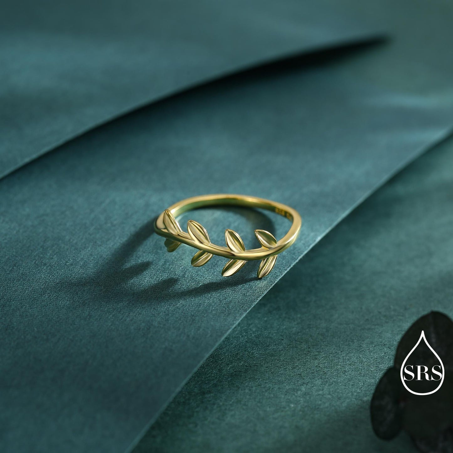 Sterling Silver Olive Leaf Ring, Dainty Leaf Ring, Olive Branch Nature Inspired Jewellery US 5 - 8