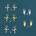 Frog and Otter Charms for Huggie Hoops in Sterling Silver, Sold as a Pair, Animal Charms for Hoops, Silver, Gold or Rose Gold