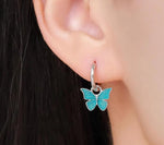 Butterfly and Moth Charms for Huggie Hoops in Sterling Silver, Sold as a Pair, Insect Charms for Hoops