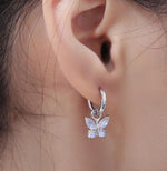 Butterfly Charms for Huggie Hoops in Sterling Silver, Sold as a Pair, Insect Charms for Hoops