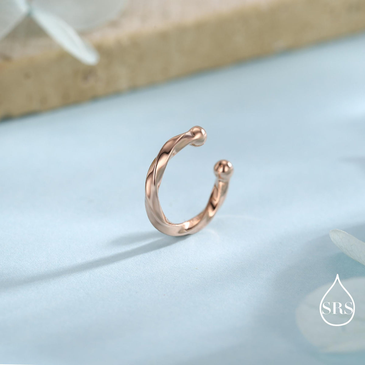 Minimalist Twist Sterling Silver Ear Cuff, Wave Ear Cuff, Simple and Minimalist Earrings