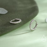 Sterling Silver Minimalist 8mm or 10mm Braided Huggie Hoops, Minimal Silver Twist Hoops, Intertwining Hoop Earrings, Dainty Hoops Earrings