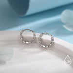 Star Motif Huggie Hoop Earrings in Sterling Silver, Star Hoop Snug Earrings, 8mm Hoop, Silver or Gold, Geometric Design