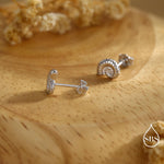 Sterling Silver Ammonite Shell Stud Earrings - Cute Fun, Whimsical - Sea Ocean Theme - Nature Inspired