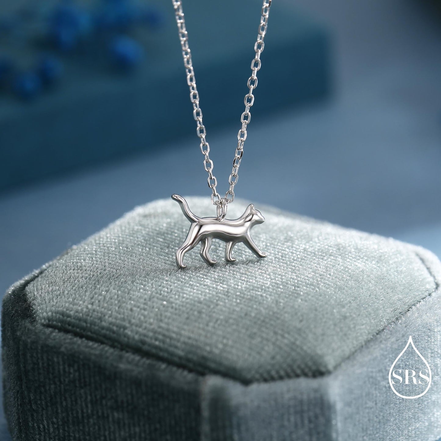 Cat Pendant Necklace in Sterling Silver, Cat Necklace, Nature Inspired Jewellery, Dainty and Delicate