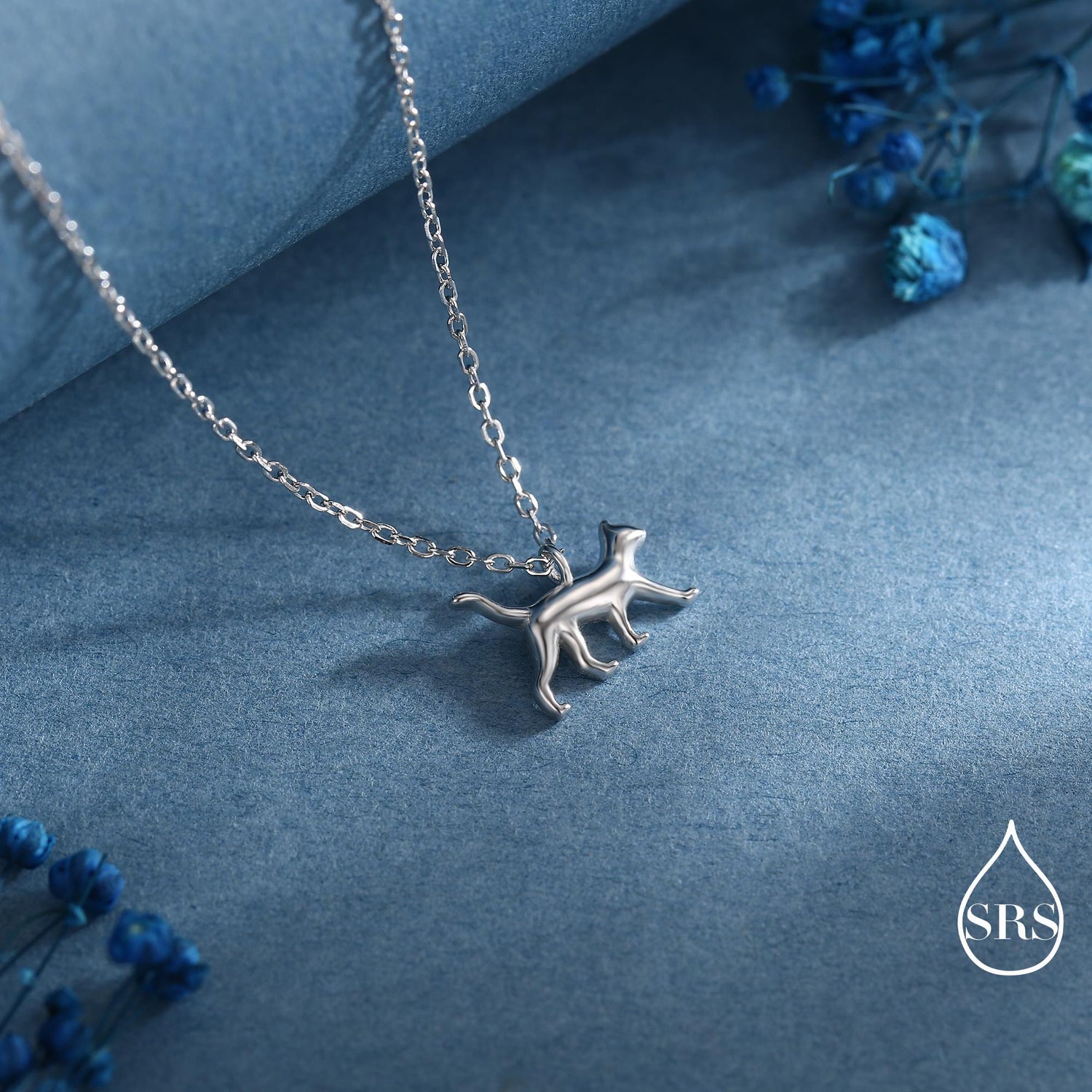 Cat Pendant Necklace in Sterling Silver, Cat Necklace, Nature Inspired Jewellery, Dainty and Delicate
