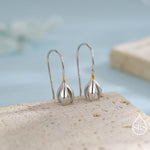 Snowdrop Flower Drop Earrings in Sterling Silver, Silver and Gold, Nature Inspired Flower Earrings, January Birth Flower, Botanical