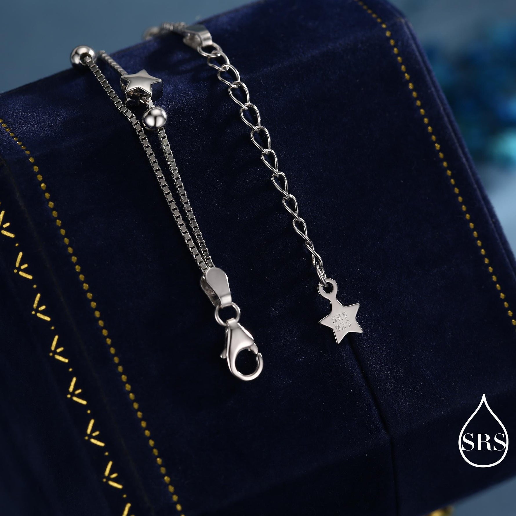 Sterling Silver Tiny Little Twinkle Stars Charm Bracelet, Anklet or Necklace - Adjustable - Sweet, Cute and Whimsical jewellery
