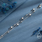 Sterling Silver Tiny Little Twinkle Stars Charm Bracelet, Anklet or Necklace - Adjustable - Sweet, Cute and Whimsical jewellery