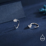 CZ Huggie Hoop Threader Earrings in Sterling Silver, 3mm Three Prong, Gold or Silver, Half Hoop Earrings, Pull Through Open Hoops