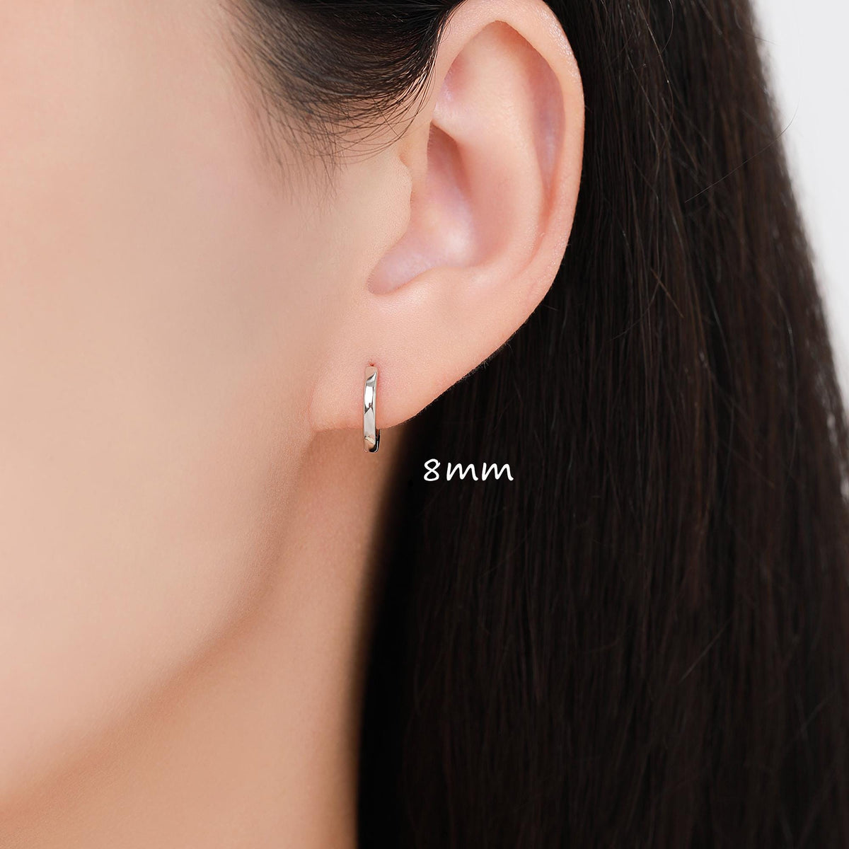 Minimalist Huggie Hoops in Sterling Silver, 6mm, 7mm, 8mm and 10mm Clicker Hoops, Rose Gold or Gold, Simple Sleeper Hoop Earrings