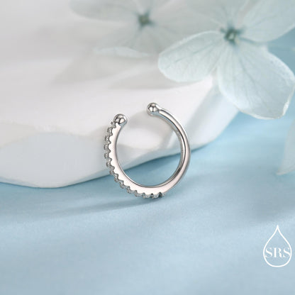 Sterling Silver CZ Ear Cuffs, No Piercing Earrings, Gold, Rose Gold or Silver Finish, For None-Pieced Earrings, Wrap Earrings