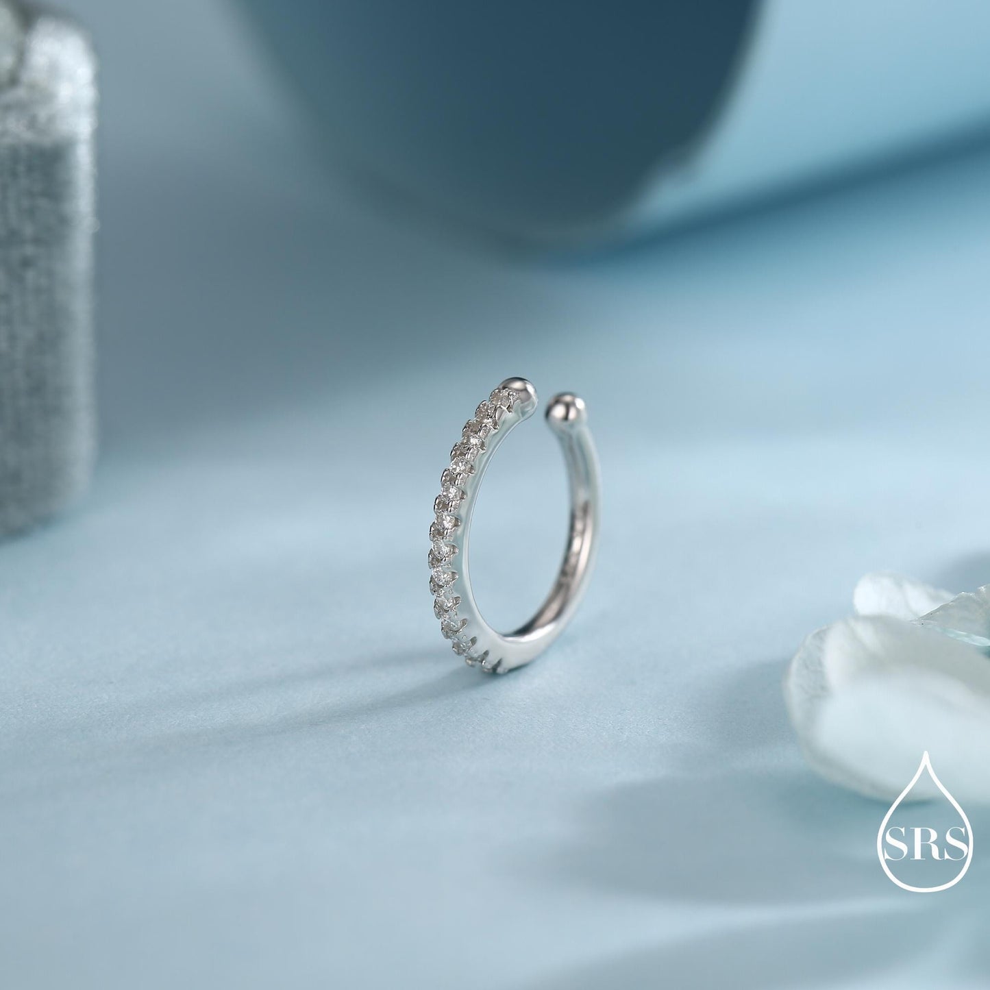 Sterling Silver CZ Ear Cuffs, No Piercing Earrings, Gold, Rose Gold or Silver Finish, For None-Pieced Earrings, Wrap Earrings