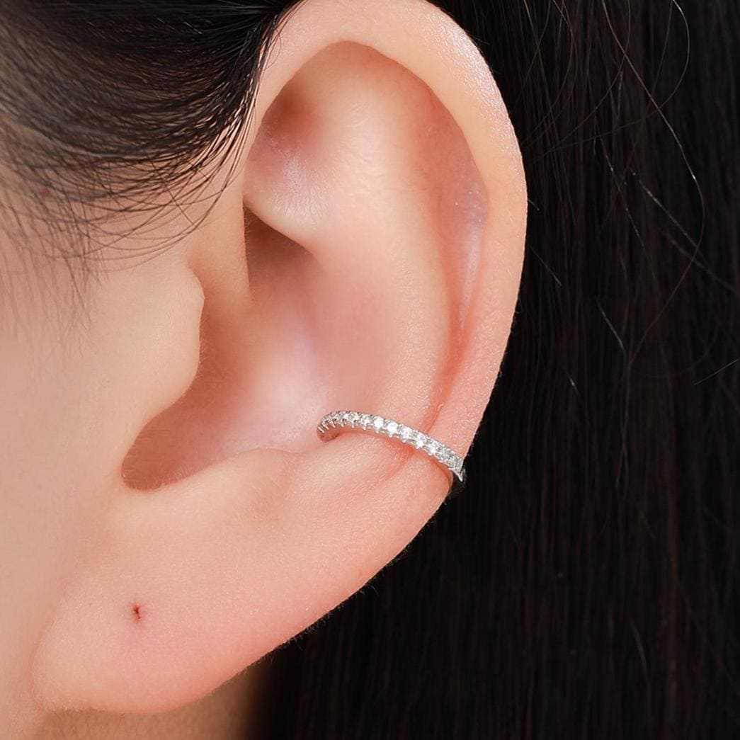 Sterling Silver CZ Ear Cuffs, No Piercing Earrings, Gold, Rose Gold or Silver Finish, For None-Pieced Earrings, Wrap Earrings