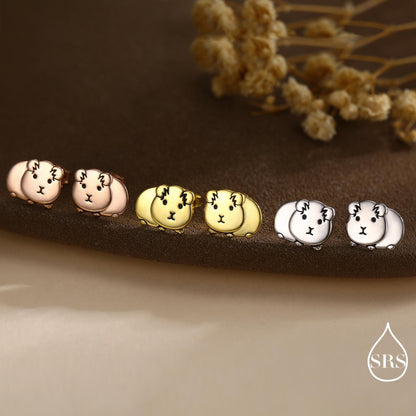 Cute Guinea Pig Stud Earrings in Sterling Silver, Silver Gold or Rose Gold, Guinea Pig Stud Earrings, Pet Earrings, Guinea Pig Earrings