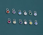 Birthstone CZ Charms for Huggie Hoops in Sterling Silver, Gold, or Rose Gold Finish, Detachable Earrings Charms