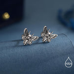 Death's-head Hawkmoth Moth Screw Back / Flat Back / Stud Earrings in Sterling Silver, Silver, Gold or Rose Gold, Nature Inspired