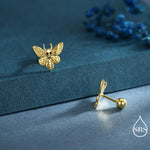 Death's-head Hawkmoth Moth Screw Back / Flat Back / Stud Earrings in Sterling Silver, Silver, Gold or Rose Gold, Nature Inspired