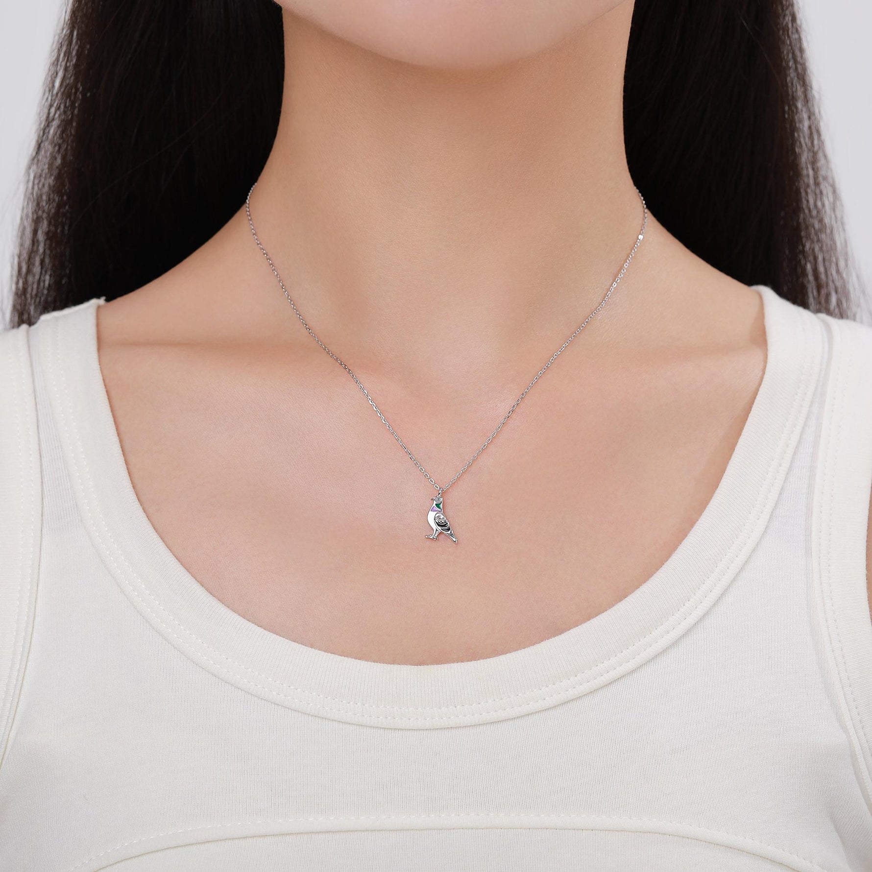 Pigeon Pendant Necklace in Sterling Silver, Pigeon Pendant, Cute Pigeon Necklace, Bird Necklace, Nature Inspired