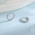 Sterling Silver Dainty Braided Hoop Earrings, 8mm or 10mm, Minimalist and Delicate Twist Rope Hoop Earrings, Silver, Gold, Rose Gold Finish
