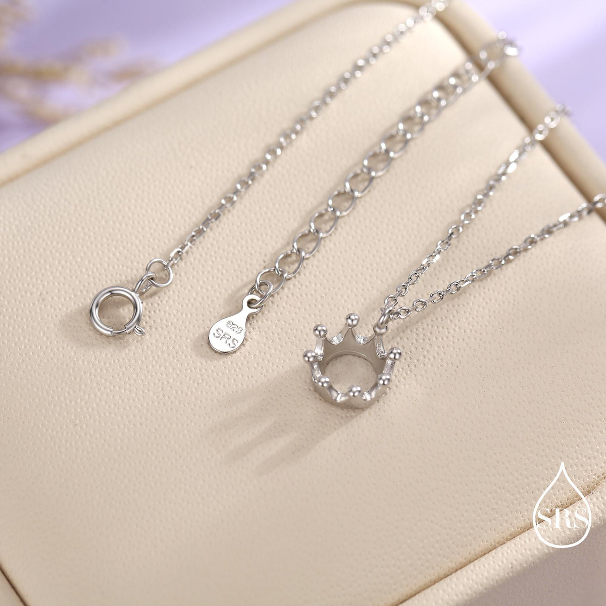 Tiny Crown Pendant Necklace in Sterling Silver, Silver or Gold, Little Crown Necklace