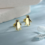 Enamel Penguin Stud Earrings in Sterling Silver, Winter Earrings, Penguin Earrings, Christmas Earrings, Animal Jewellery