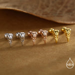 Sterling Silver Bird Skull Screw Back / Flat Back / Stud Earrings, Silver, Gold or Rose Gold, Bird Skeleton Earrings in Sterling Silver