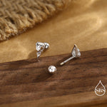 Sterling Silver Bird Skull Screw Back / Flat Back / Stud Earrings, Silver, Gold or Rose Gold, Bird Skeleton Earrings in Sterling Silver