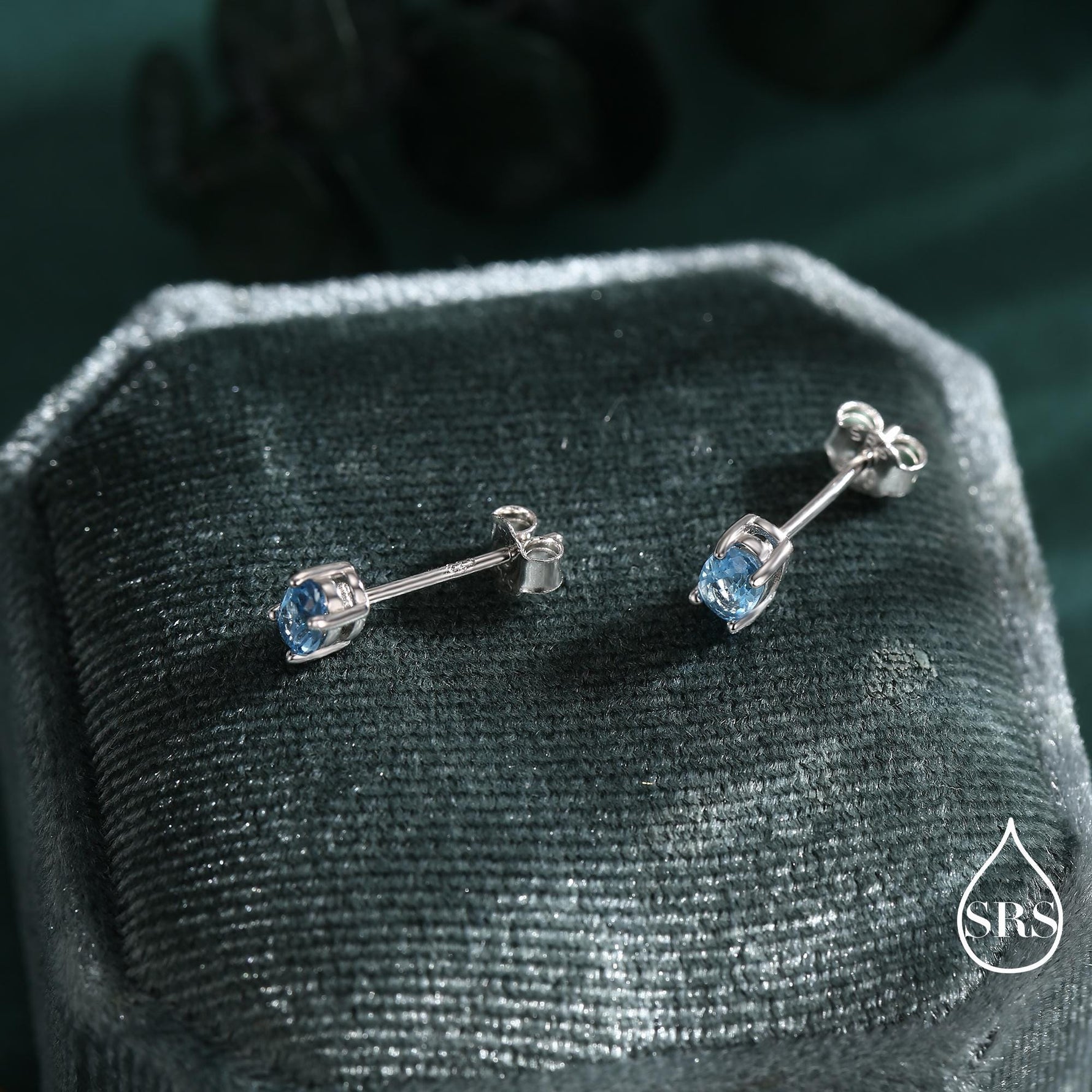 Genuine Topaz Crystal Stud Earrings in Sterling Silver, Natural Topaz Oval Crystal Earrings, March Birthstone