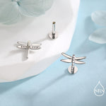 Internally Threaded Dragonfly Flat Back/ Screw Back / Stud Earrings in Sterling Silver, Cute Fun Quirky Animal Jewellery, Nature Inspired