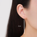 Sterling Silver Dangle Bar Earrings in Sterling Silver, Asymmetric Bar Earrings, Long Bar Dangle Earrings