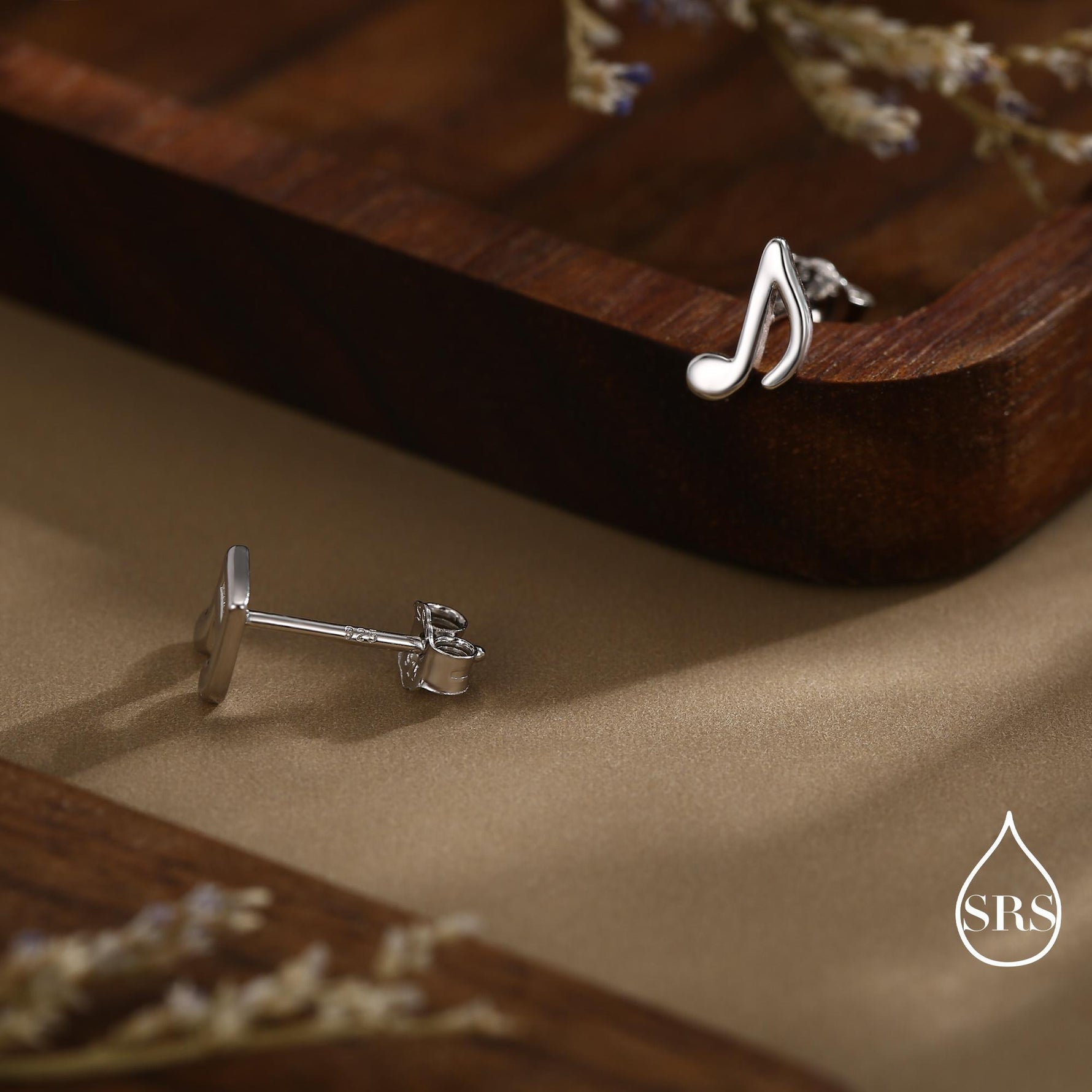 Mismatched Music Notes Stud Earrings in Sterling Silver, Music Symbol Stud Earrings, Cute Fun Earrings for Music Lover