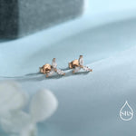 Three Marquise CZ Stud Earrings in Sterling Silver, Silver, Gold or Rose Gold, Three CZ Earrings, Trinity Earrings