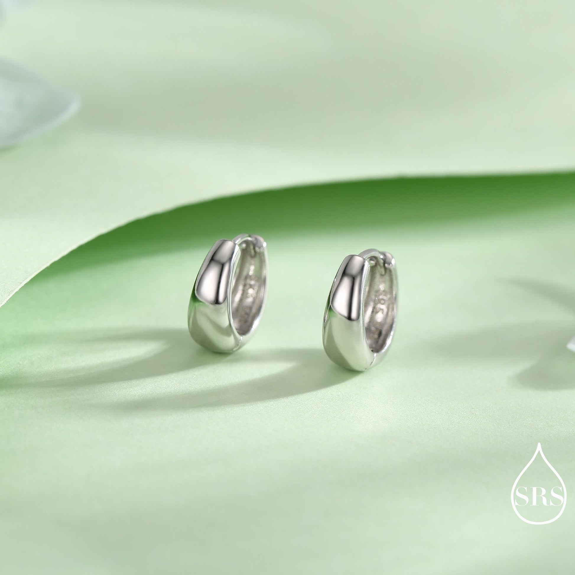 Mini Chunky Hoop Earrings in Sterling Silver, Chubby Hoop Earrings, Chunky Hoop Earrings, Silver or Gold