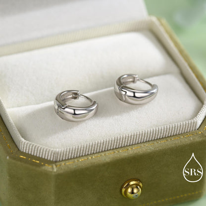 Mini Chunky Hoop Earrings in Sterling Silver, Chubby Hoop Earrings, Chunky Hoop Earrings, Silver or Gold