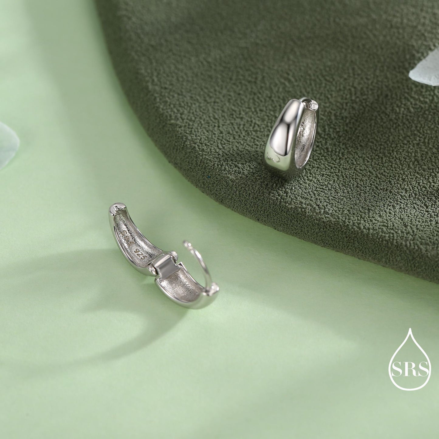 Mini Chunky Hoop Earrings in Sterling Silver, Chubby Hoop Earrings, Chunky Hoop Earrings, Silver or Gold