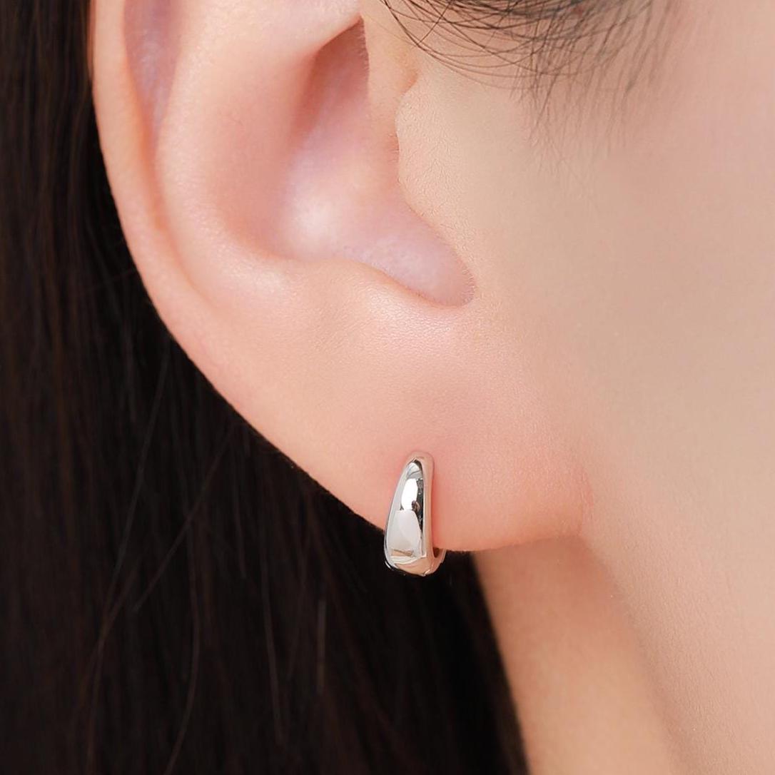 Mini Chunky Hoop Earrings in Sterling Silver, Chubby Hoop Earrings, Chunky Hoop Earrings, Silver or Gold