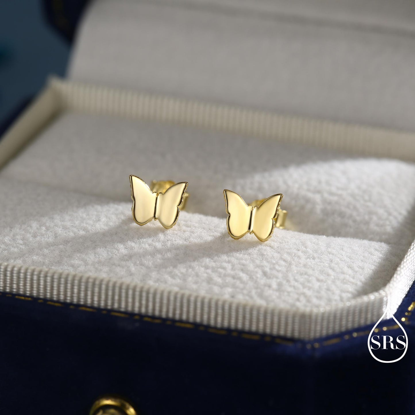 Small Pair Butterfly Stud Earrings in Sterling Silver, Silver, Gold or Rose Gold, Butterfly Earrings, Animal Earrings, Butterfly Earrings