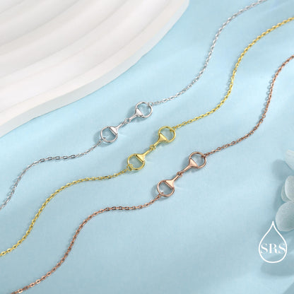 Snaffle Bit Bracelet in Sterling Silver, Silver or Gold, Horse Charm, Horse Gift, Horse Jewellery