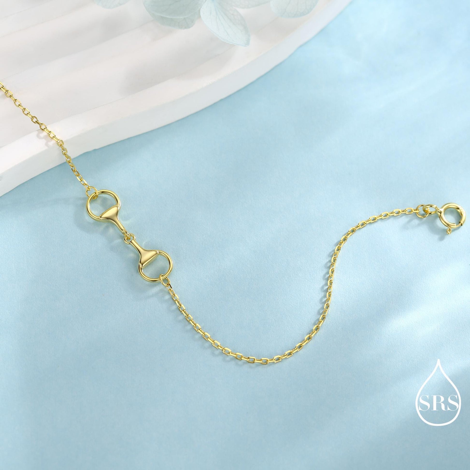 Snaffle Bit Bracelet in Sterling Silver, Silver or Gold, Horse Charm, Horse Gift, Horse Jewellery