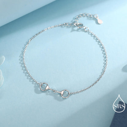 Snaffle Bit Bracelet in Sterling Silver, Silver or Gold, Horse Charm, Horse Gift, Horse Jewellery