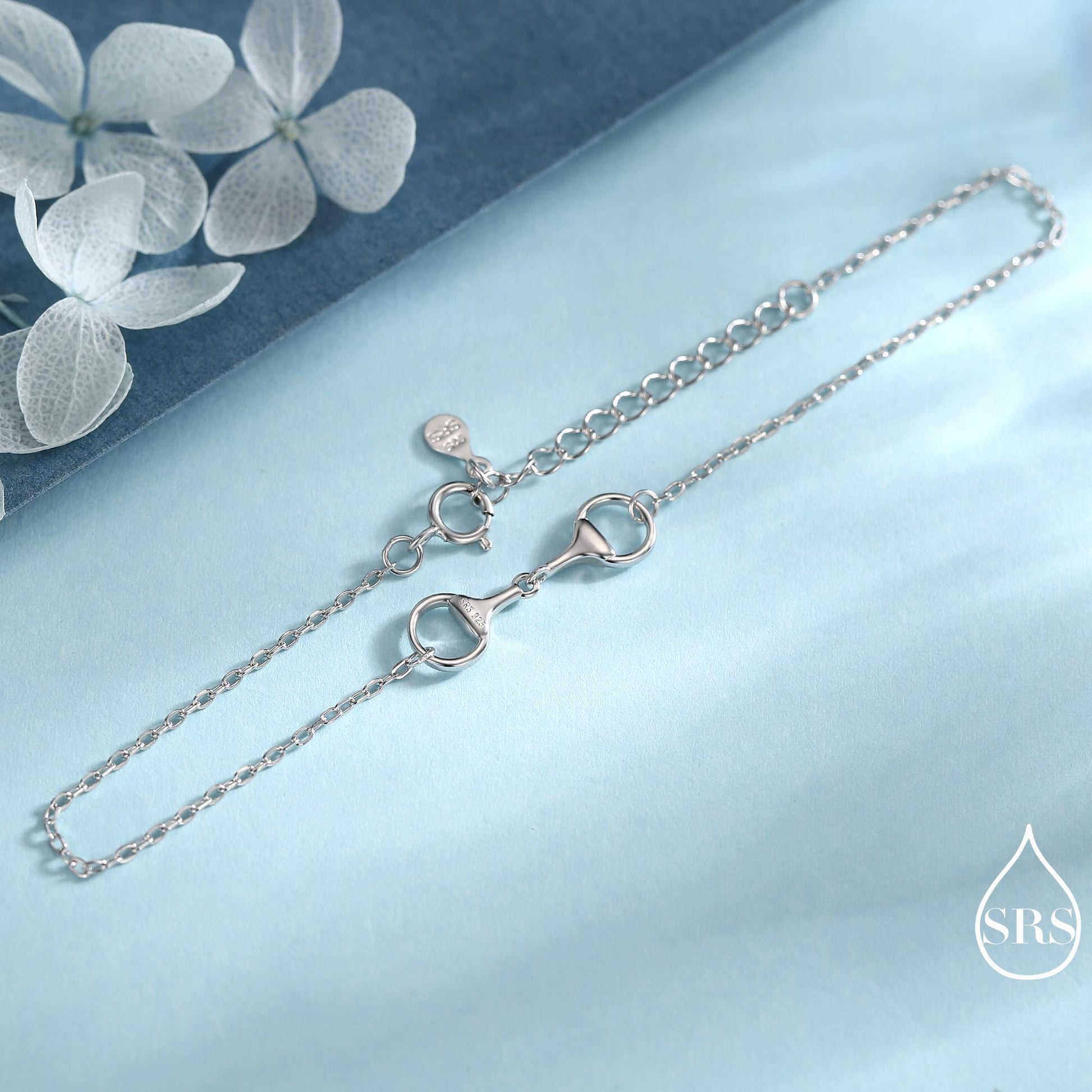 Snaffle Bit Bracelet in Sterling Silver, Silver or Gold, Horse Charm, Horse Gift, Horse Jewellery