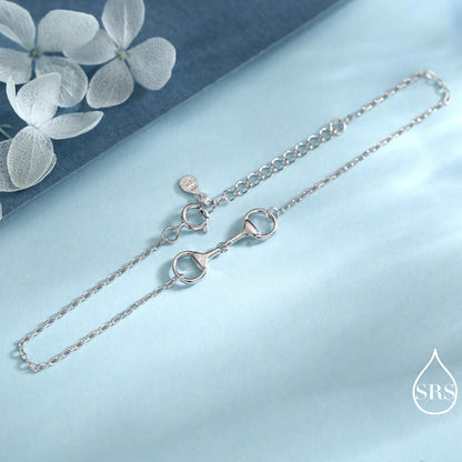 Snaffle Bit Bracelet in Sterling Silver, Silver or Gold, Horse Charm, Horse Gift, Horse Jewellery