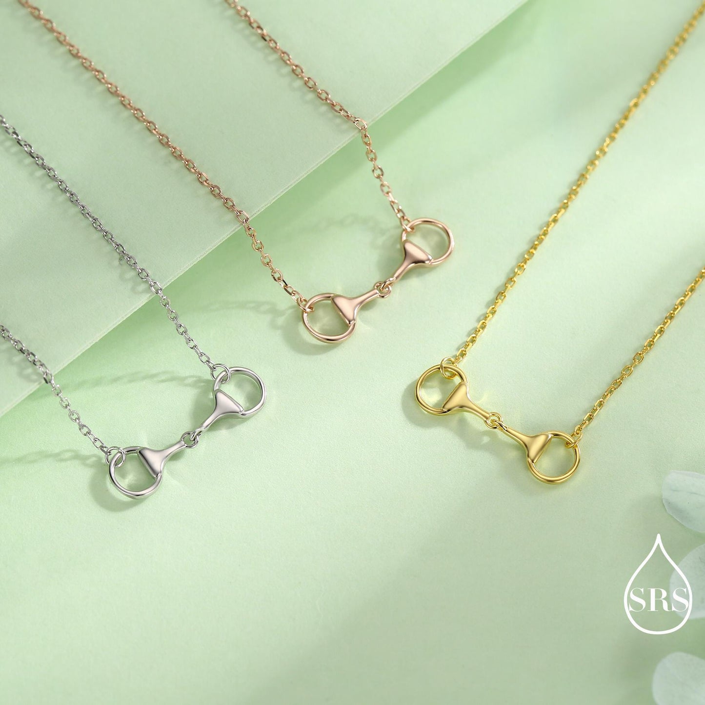 Snaffle Bit Necklace in Sterling Silver, Silver or Gold, Horse Necklace, Horse Charm, Horse Gift, Horse Jewellery