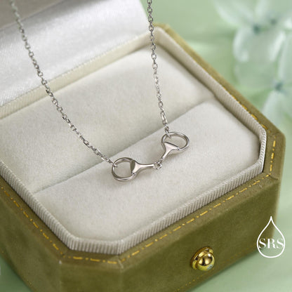 Snaffle Bit Necklace in Sterling Silver, Silver or Gold, Horse Necklace, Horse Charm, Horse Gift, Horse Jewellery