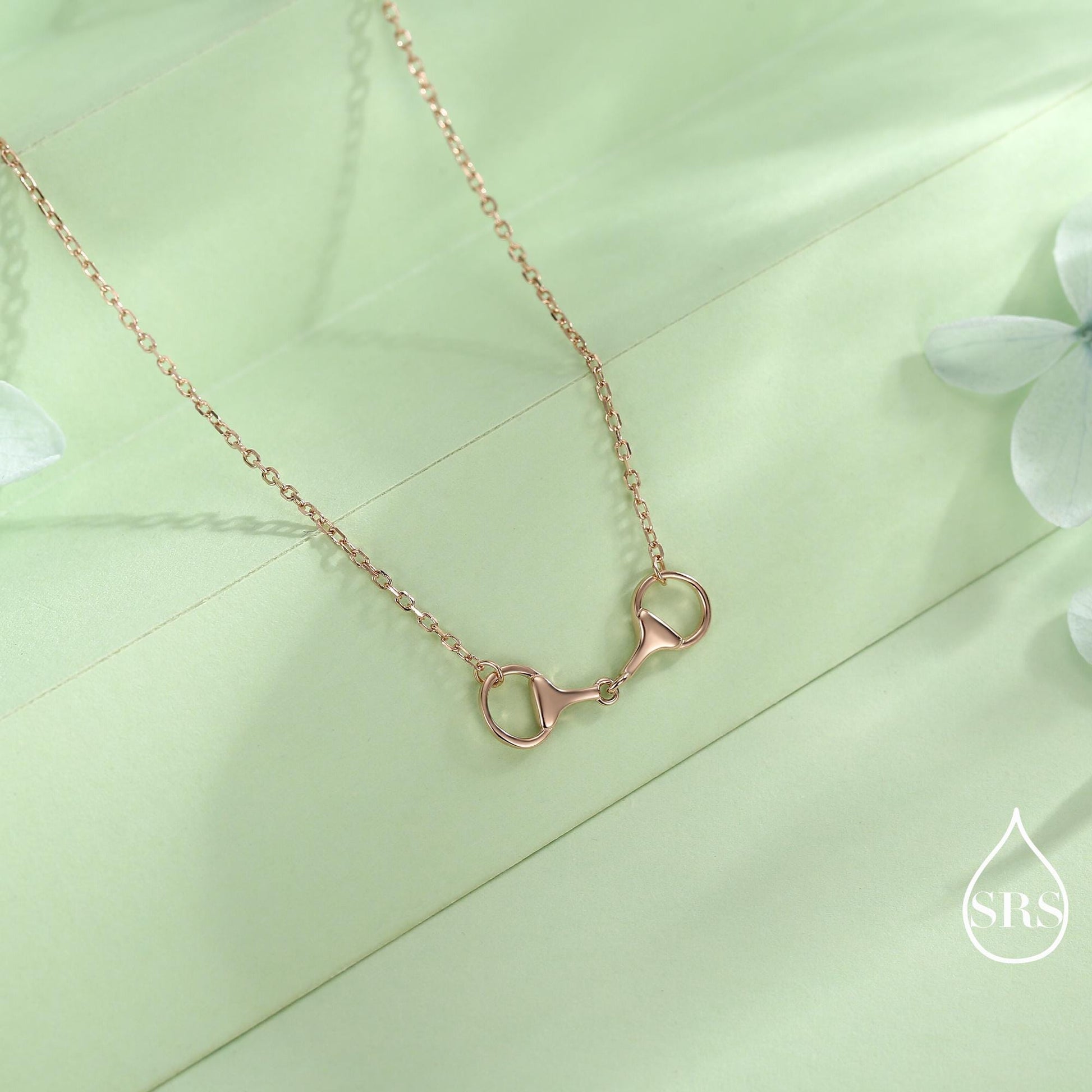 Snaffle Bit Necklace in Sterling Silver, Silver or Gold, Horse Necklace, Horse Charm, Horse Gift, Horse Jewellery