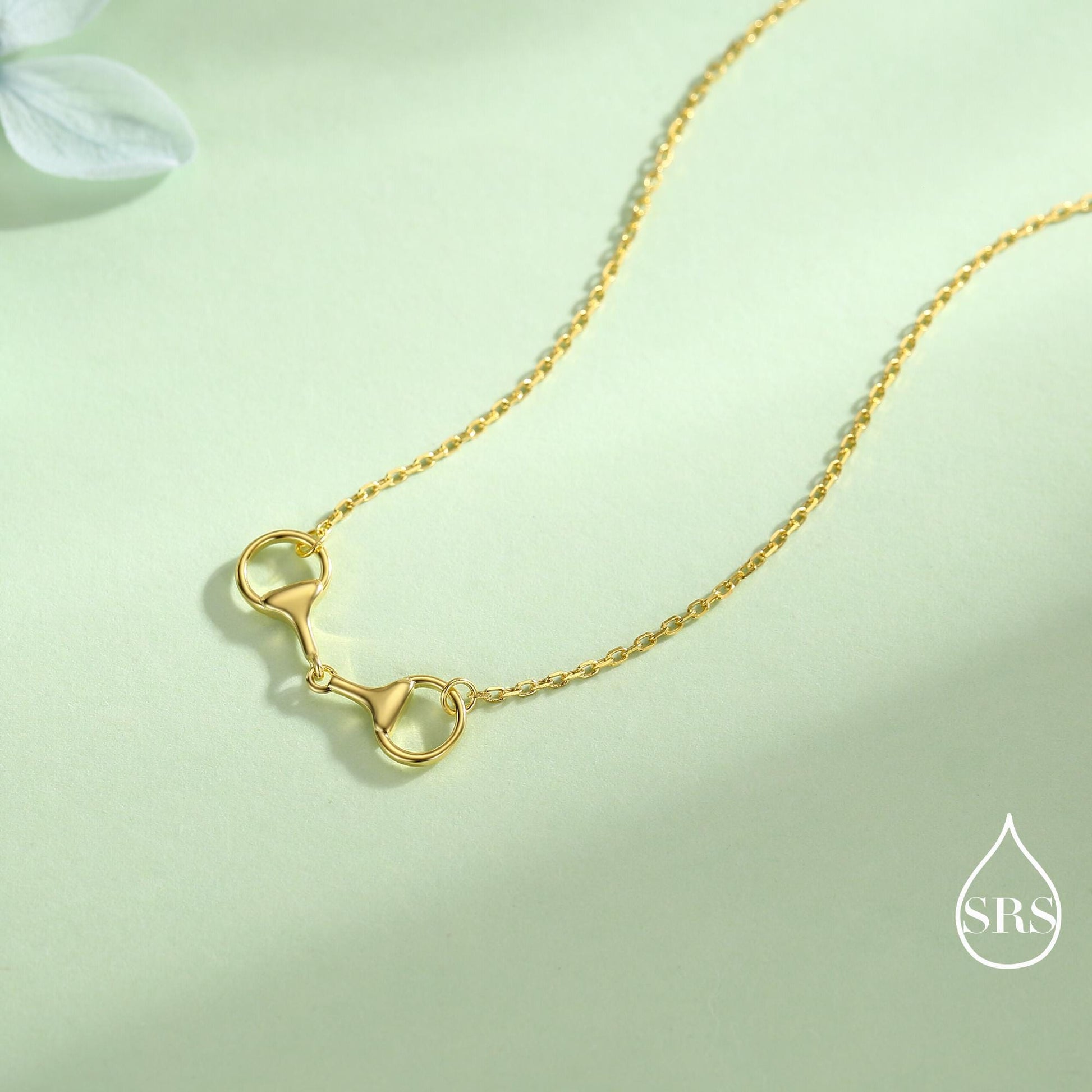Snaffle Bit Necklace in Sterling Silver, Silver or Gold, Horse Necklace, Horse Charm, Horse Gift, Horse Jewellery