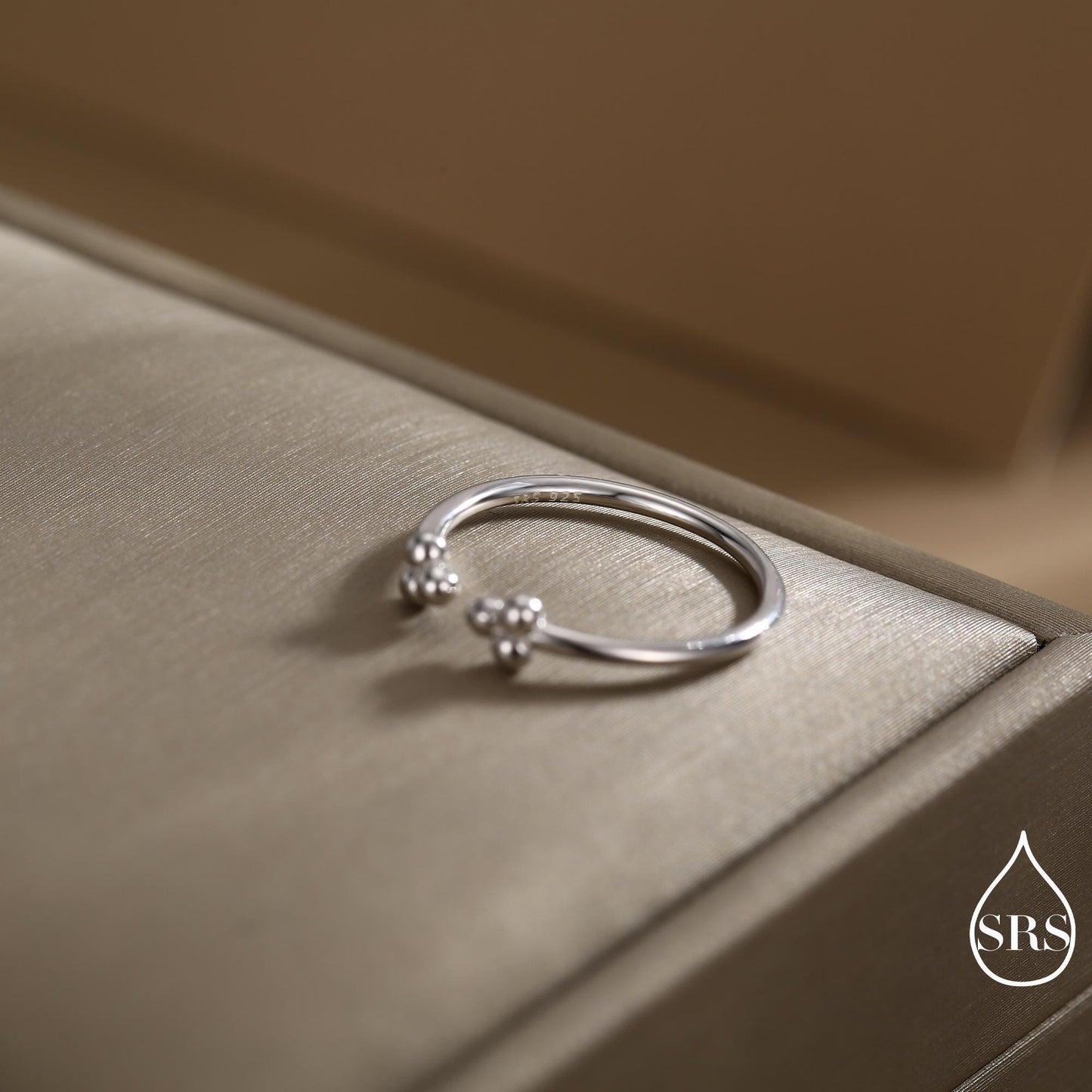 Sterling Silver Three Dot Ring, Adjustable Sized Ring, Three Ball Ring, Trinity Ring, Open Ring, Stacking Rings