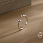Sterling Silver Three Dot Ring, Adjustable Sized Ring, Three Ball Ring, Trinity Ring, Open Ring, Stacking Rings
