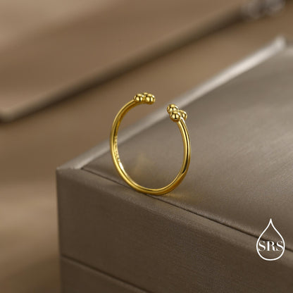 Sterling Silver Three Dot Ring, Adjustable Sized Ring, Three Ball Ring, Trinity Ring, Open Ring, Stacking Rings